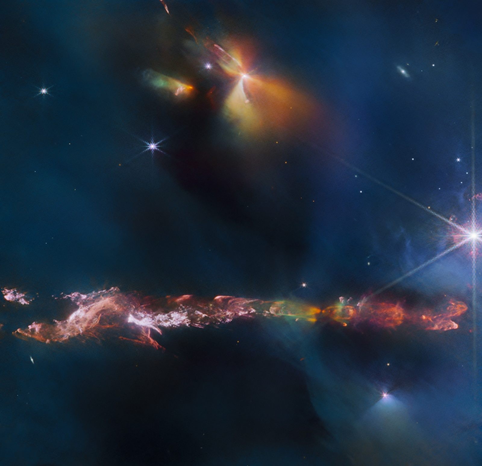 Tak powstają gwiazdy. Teleskop Jamesa Webba fotografuje wypływ materii z młodej protogwiazdy